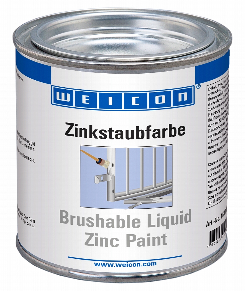 252103 PAINT METAL PIGMENT WEICON, BRUSHABLE ZINC PAINT 375ML