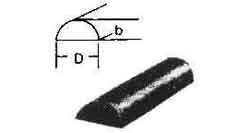 670285 STEEL HALF-ROUND HOT-ROLLED, 30X60MM 5.5MTR