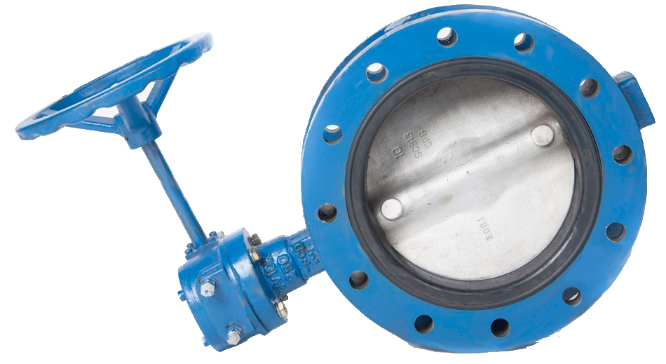 BUTTERFLY VALVE DOUBLE FLANGED, W/GEAR N.CAST IRON 5KG 250MM