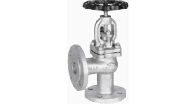 755416 ANGLE VALVE NODULAR CAST IRON, DIN FLANGED PN10/16 #264 15MM
